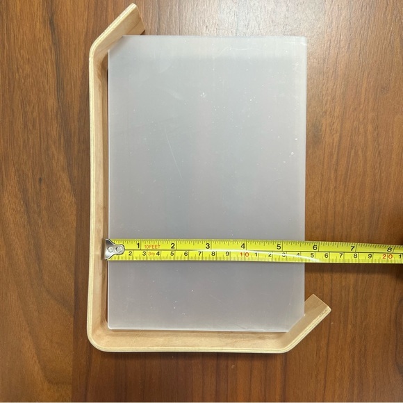 One Modern Curved Natural Wood Frame with Asymmetrical Design and Acrylic - Picture 10 of 11